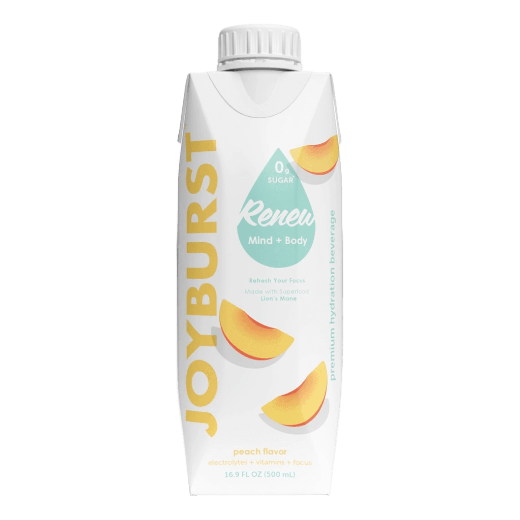Joyburst Renew Mind + Body Peach Premium Hydration Beverage Carton